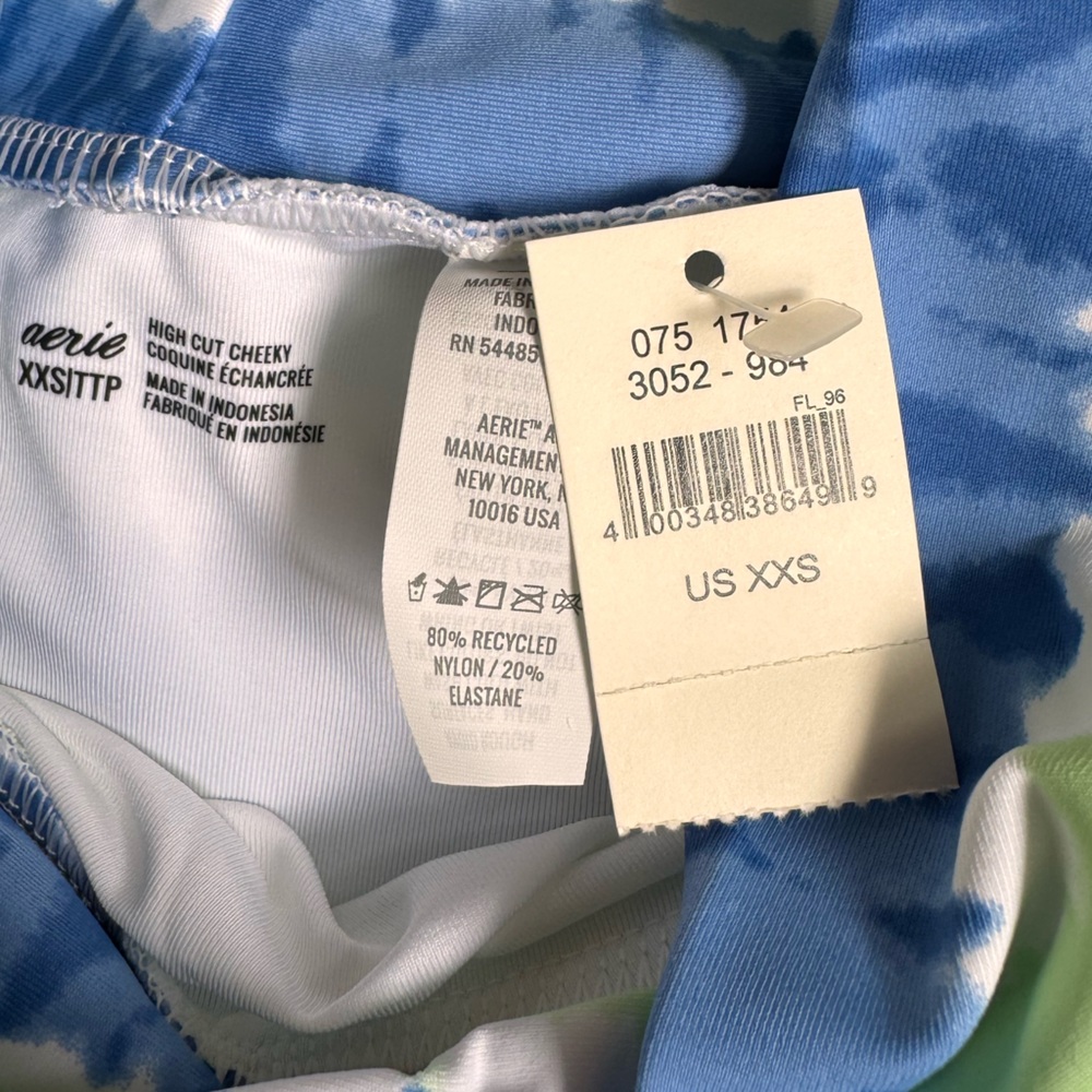 Aerie Womens High Cut Cheeky Tie Dye Bikini Swim Bathing Suit Bottoms Size XXS - Picture 2 of 4
